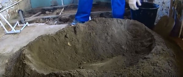 Подготовка кучи к заливке воды